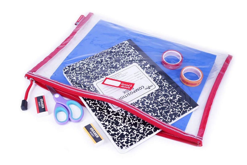 RE ROUGH ENOUGH Rough Enough Plastic File Folder Clear Document Holder Bag Zipper Pouches Bags for Organizing A4 Paper Letter Office Teacher Art Supplies Storage - Image 4